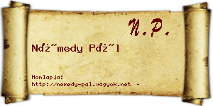 Némedy Pál névjegykártya