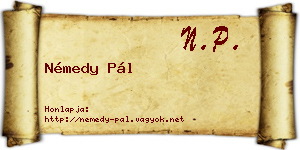 Némedy Pál névjegykártya